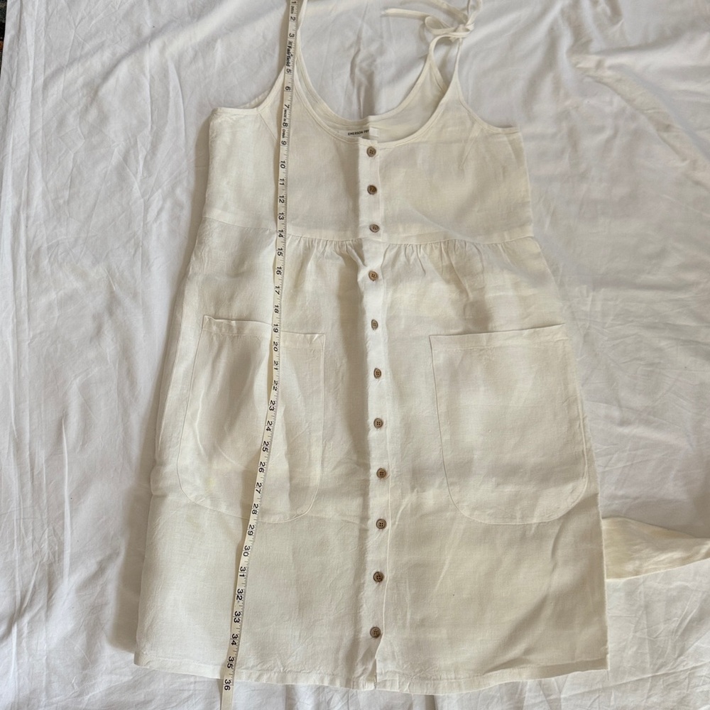 Emerson Fry Livi Button Dress, Salt Linen, Sz XS - Picture 6 of 8